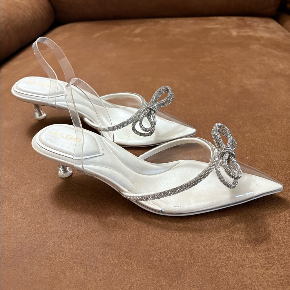 Aldo Women's Silver Clear Heels
